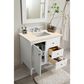 James Martin Vanities Palisades 36" Single Bathroom Vanity in Bright White with 3 cm Eternal Marfil Quartz Top and Rectangular Sink, , large