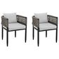 Blue River Alegria Outdoor Dining Chair with Light Grey Cushion in Black (Set of 2), , large