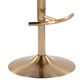 LumiSource Renee Adjustable Swivel Bar Stool with Brown Fabric Upholstery in Gold (Set of 2), , large