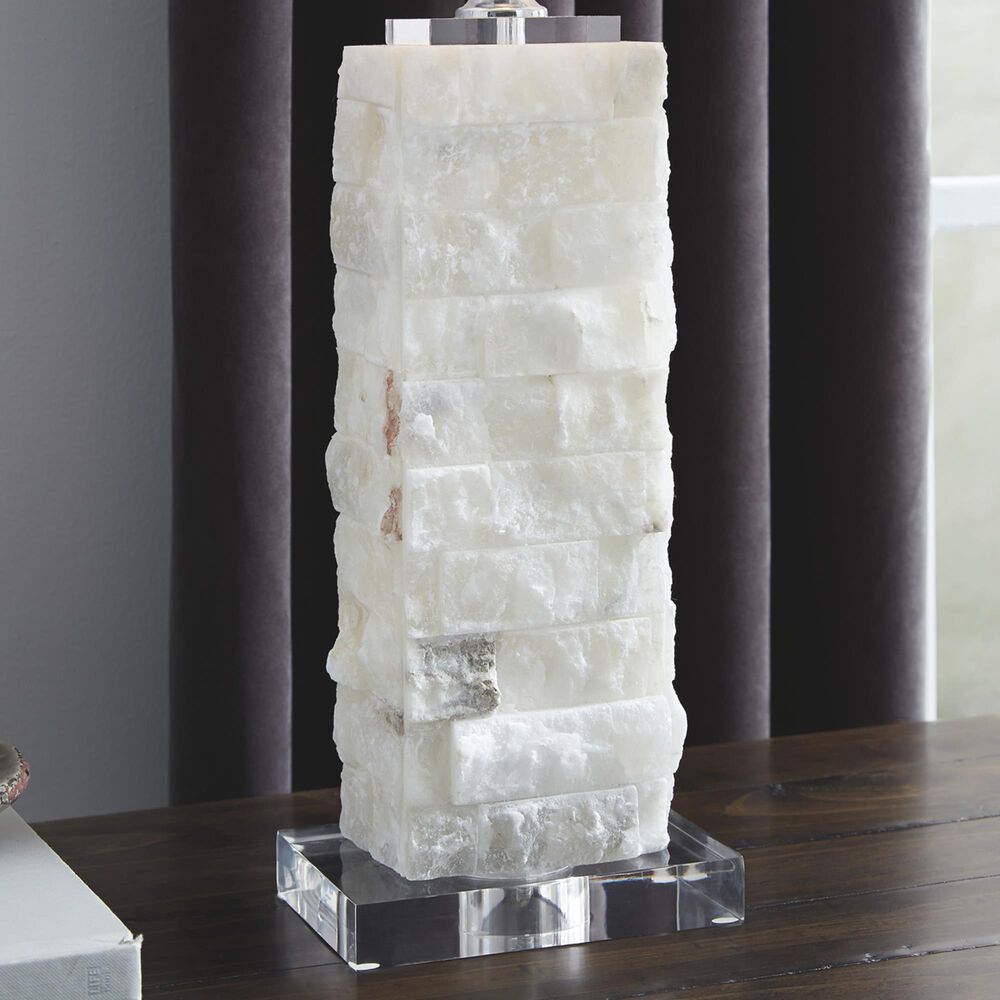 Ashley Malise Alabaster Table Lamp in White, , large
