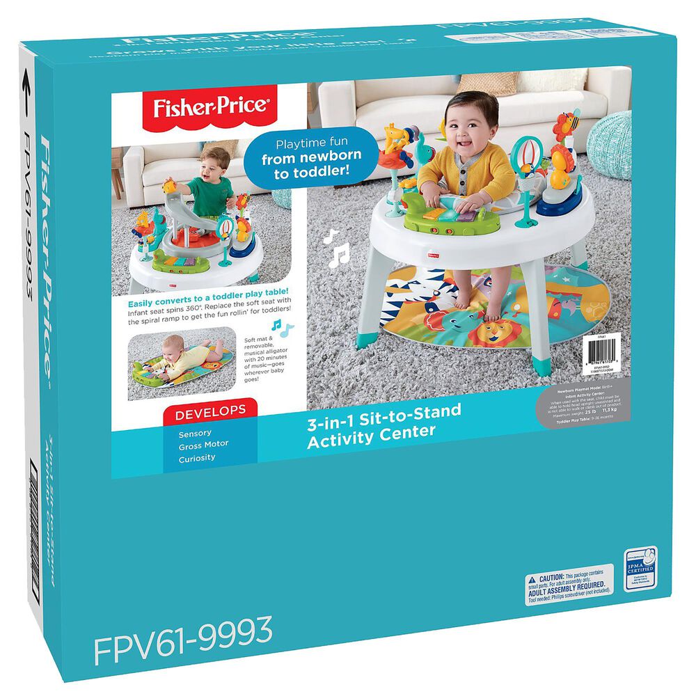 Fisher Price 3-In-1 Sit-To-Stand Animal - Themed Activity Center, , large