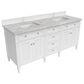 James Martin Vanities Brittany 72" Double Bathroom Vanity in Bright White with 3 cm Eternal Jasmine Pearl Silestone Top, Rectangular Sinks and FreePower Wireless Charger, , large