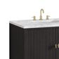 James Martin Vanities Myrrin 36" Vanity in Carbon Oak with 3 cm Carrara White Marble Top, , large