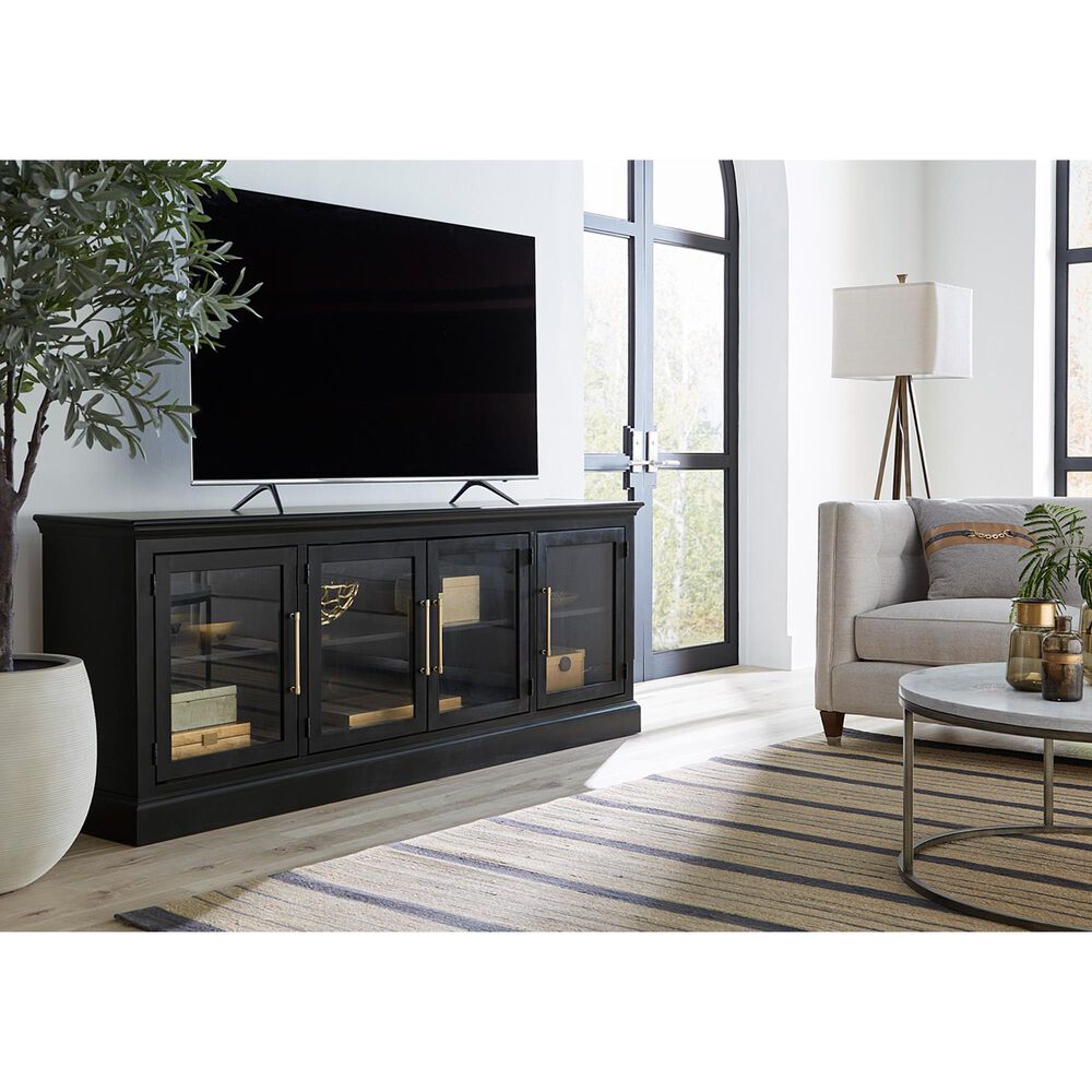 Riva Ridge Byron 84&quot; TV Console with 4 Doors in Black, , large