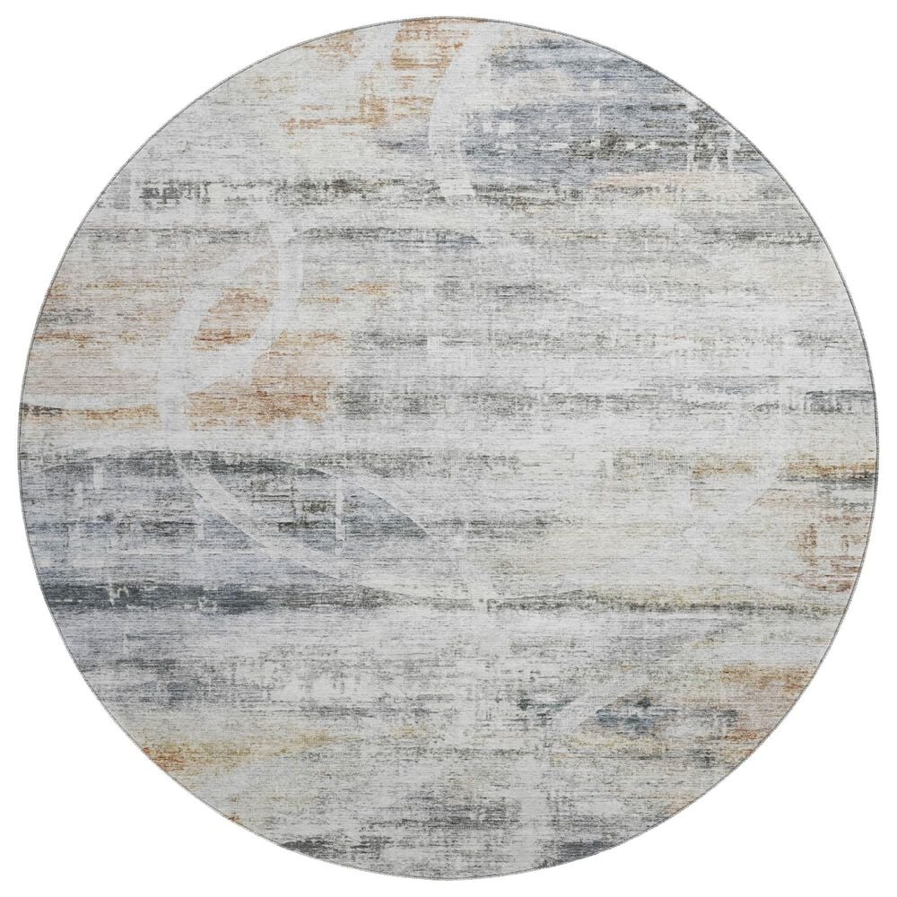 Dalyn Rug Company Neo NO3 8" Round Silver Area Rug, , large