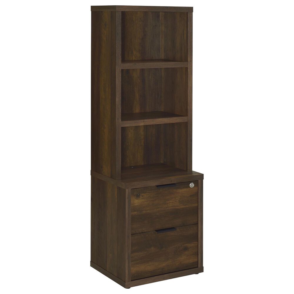 Coaster Westpark 3-Shelf Bookcase with USB and Lockable Drawer in Dark Pine, , large