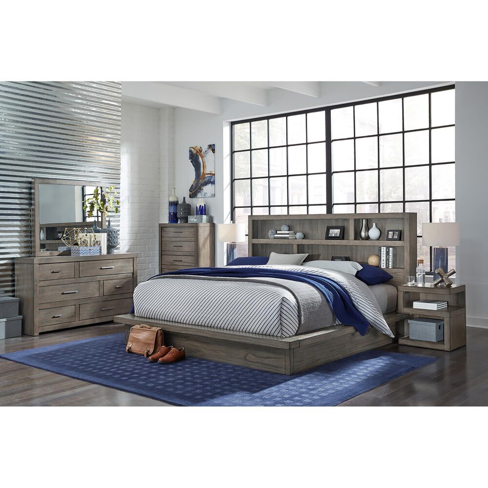 Riva Ridge Modern Loft S Nightstand in Graystone, , large