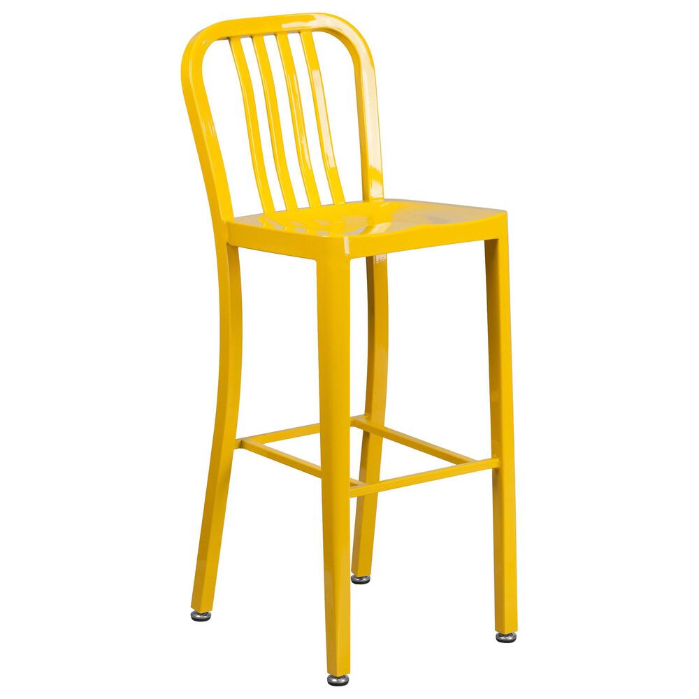 Flash Furniture 5-Piece Metal Bar Table Set in Yellow, , large