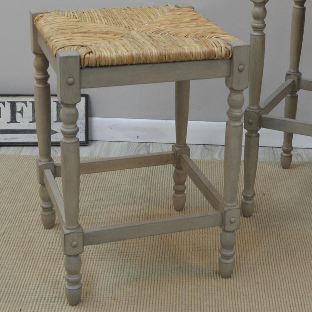 Carolina Cottage French Country 29" Bar Stool in Weathered Gray, , large