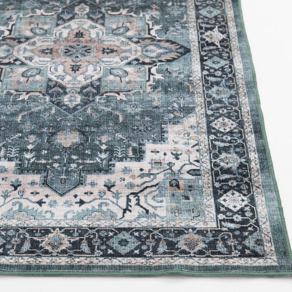 Central Oriental Rugease Velveteen Chantal Green and Ivory 7&#39;6&quot; x 9&#39;6&quot; Area Rug, , large