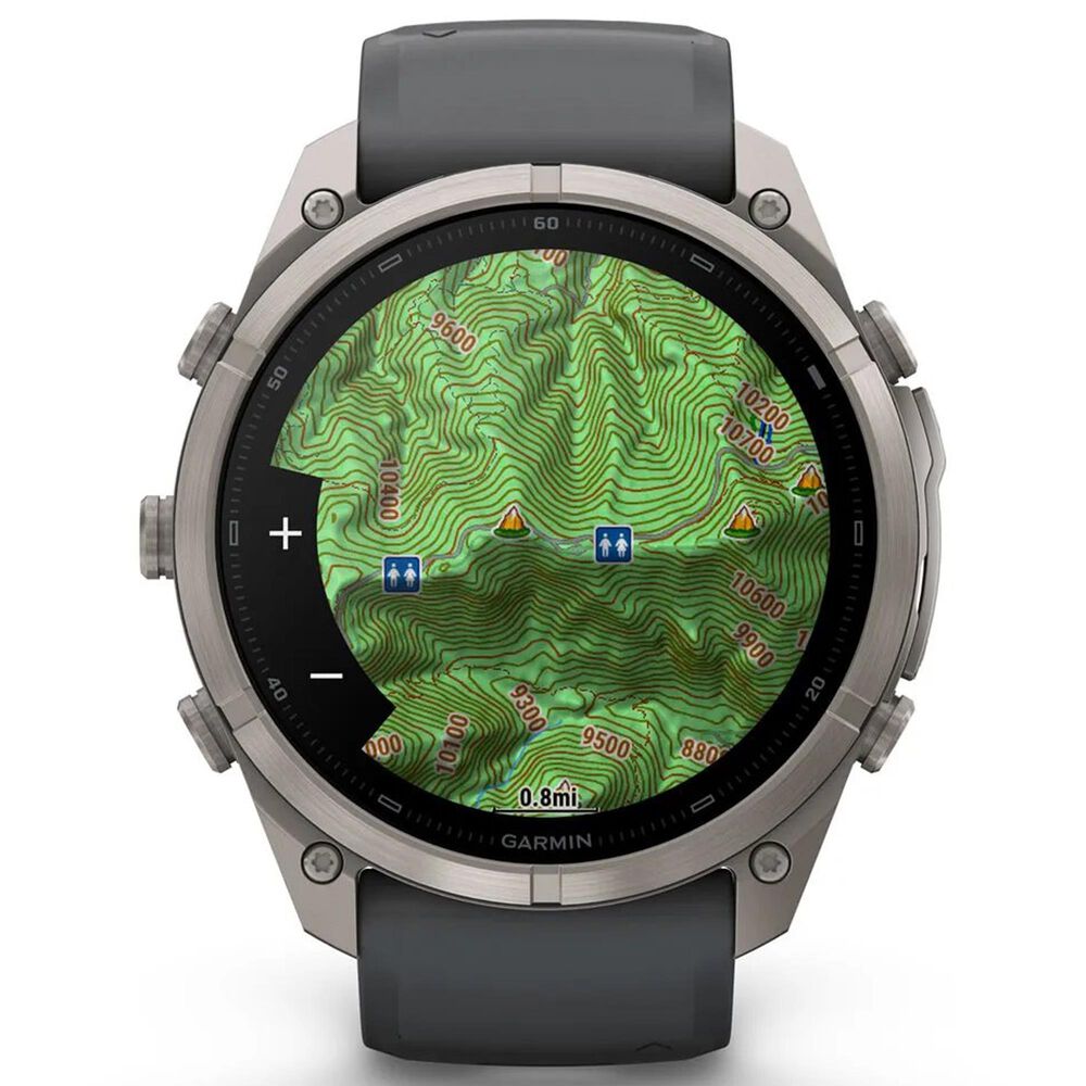 Garmin fenix 9 Pro inReach Smartwatch 51mm Titanium with Graphite and Black Silicone Band, , large