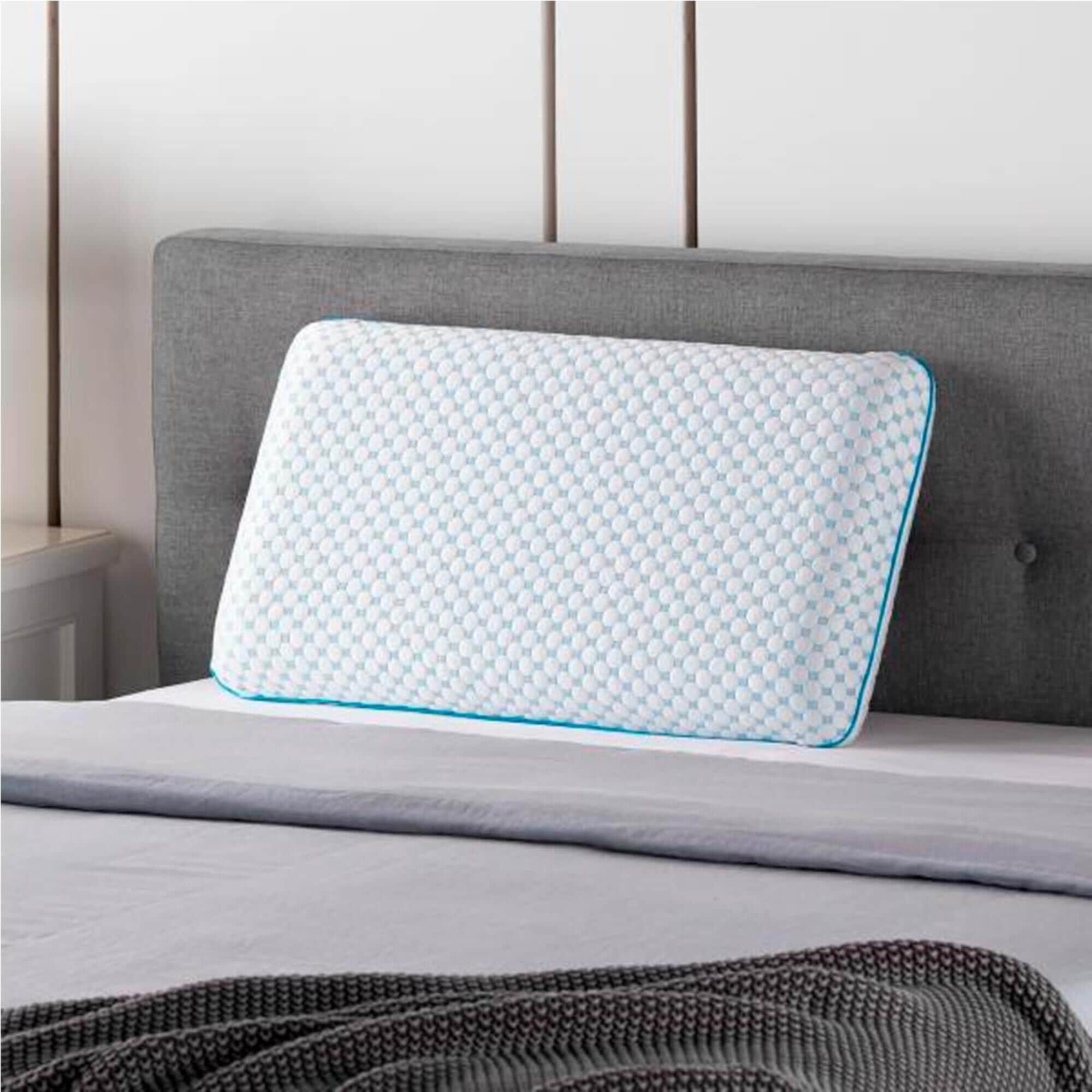 Malouf Weekender Gel Memory Foam with Reversible Cooling Cover Queen Pillow NFM