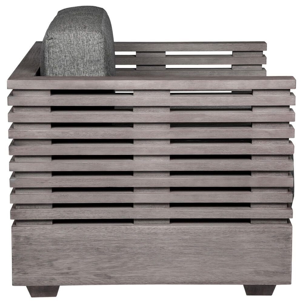 Armen Living Vivid Outdoor Patio Arm Chair in Light Gray, , large