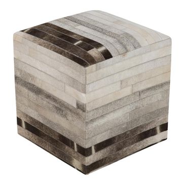 Surya 18" x 18" Pouf in Taupe, Mocha and Ash Gray, , large