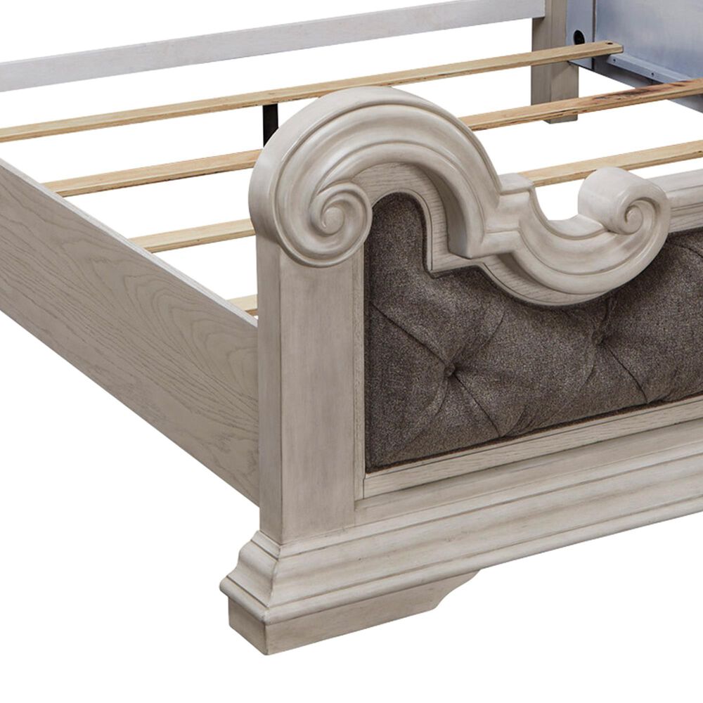 Millenium Bruchandi Queen Upholstered Panel Bed in Antiqued White, , large
