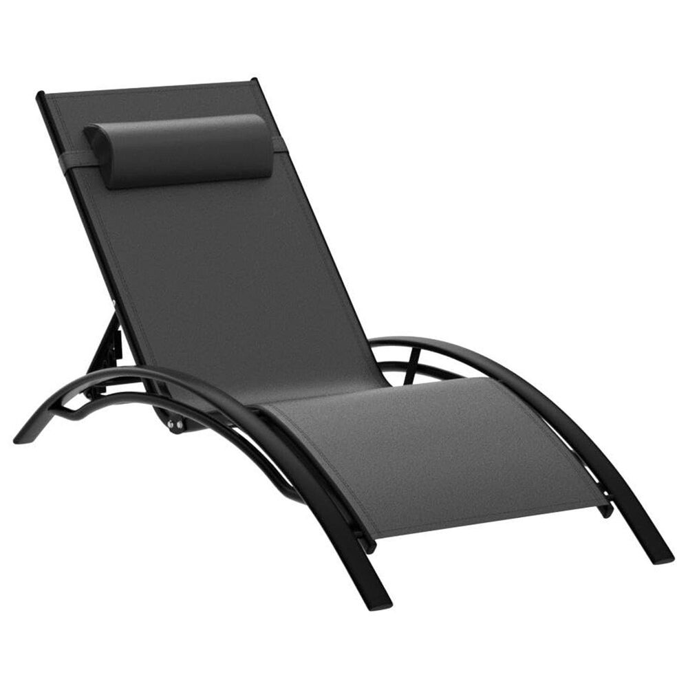 HOMLUX 3-Piece Standard Patio Chaise Lounge Set in Black, , large