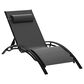 HOMLUX 3-Piece Standard Patio Chaise Lounge Set in Black, , large