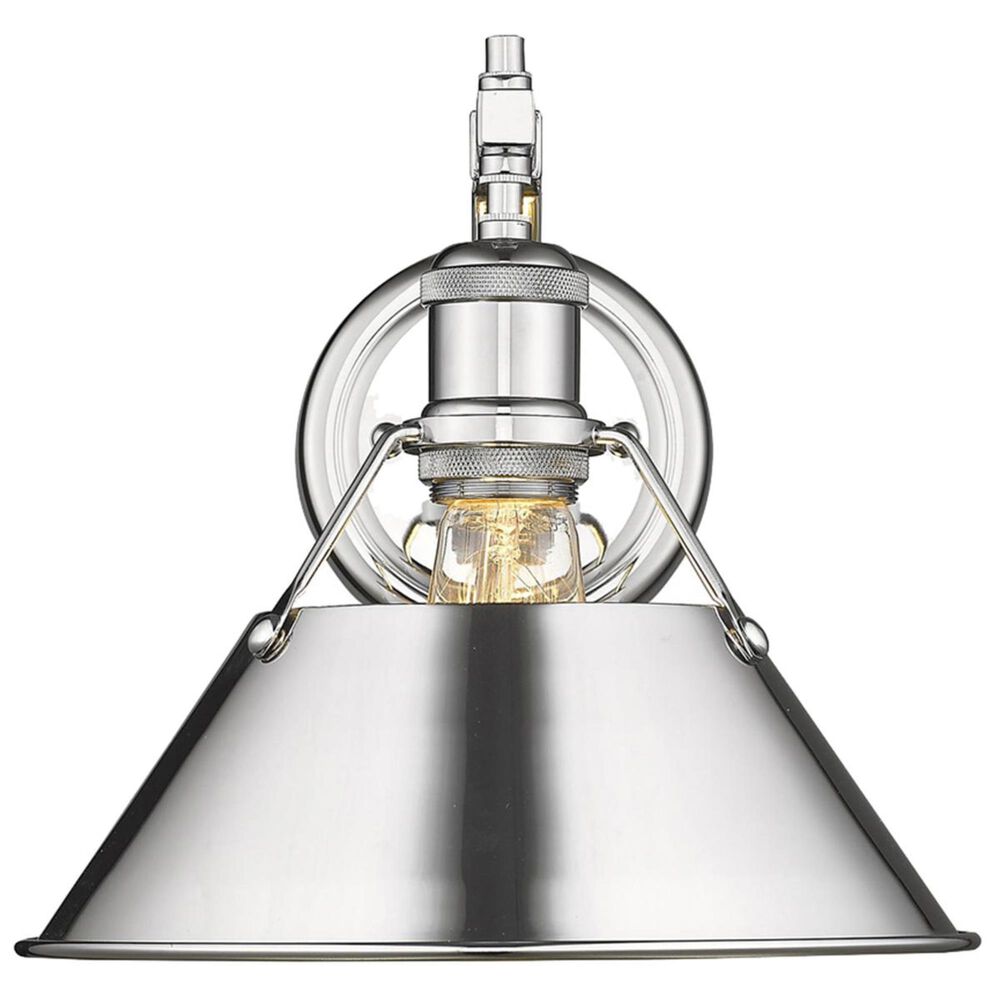 Golden Lighting Orwell CH 1-Light Wall Sconce in Chrome with Chrome Shade, , large