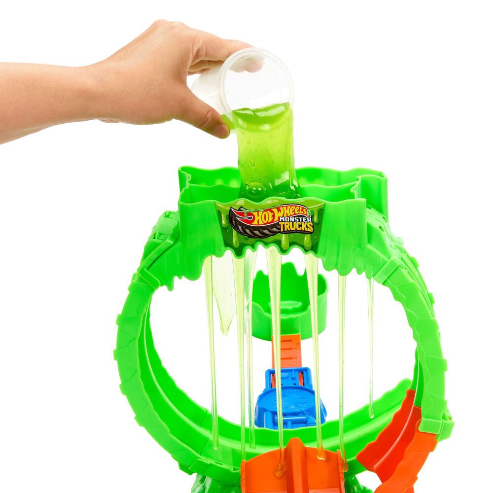 Hot Wheels Monster Trucks Mutant Chaos Loop Challenge Playset with Truck and Slime, , large