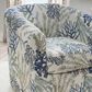 Linon Home Decor Bonnie Swivel Club Chair in Ocean Blue and White, , large