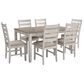Ashley Skempton Dining Table and 6 Side Chairs in White and Light Brown, , large