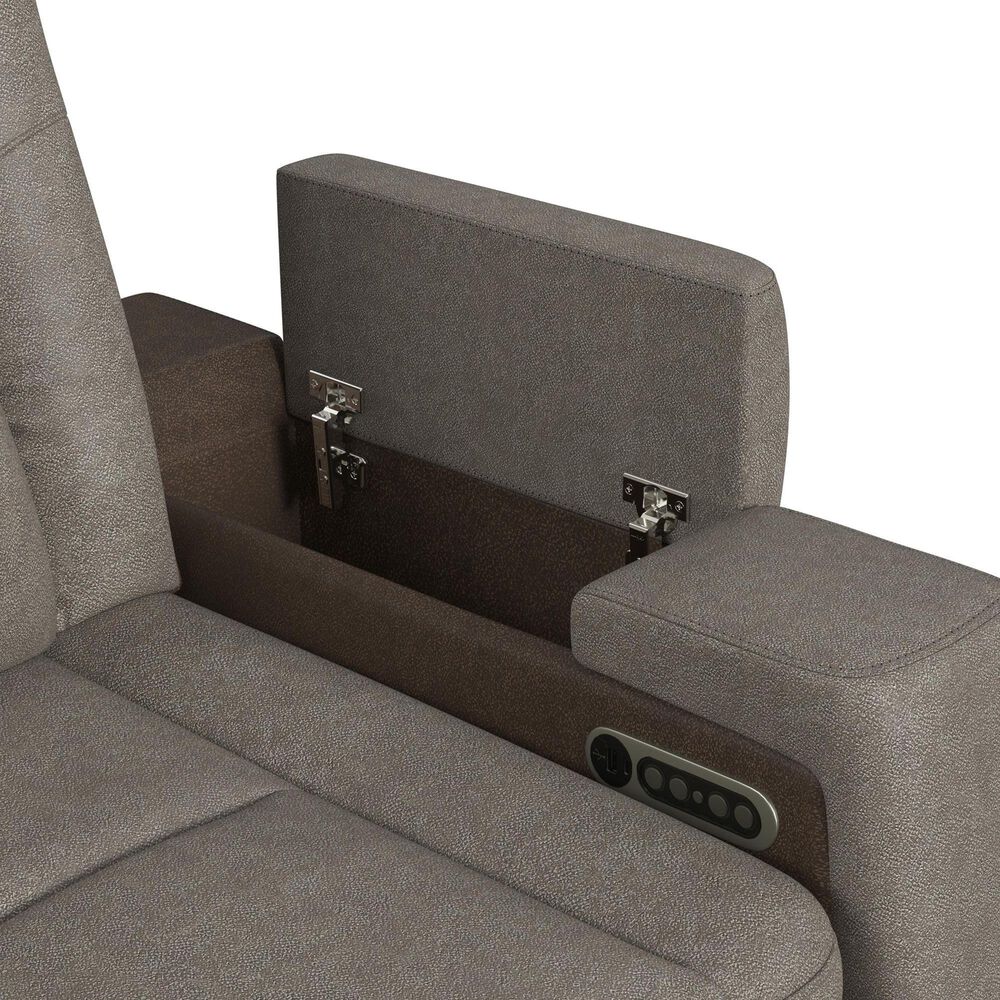 Mayberry Hill Lantana Power Motion Loveseat in Rocky Grey and Brown, , large