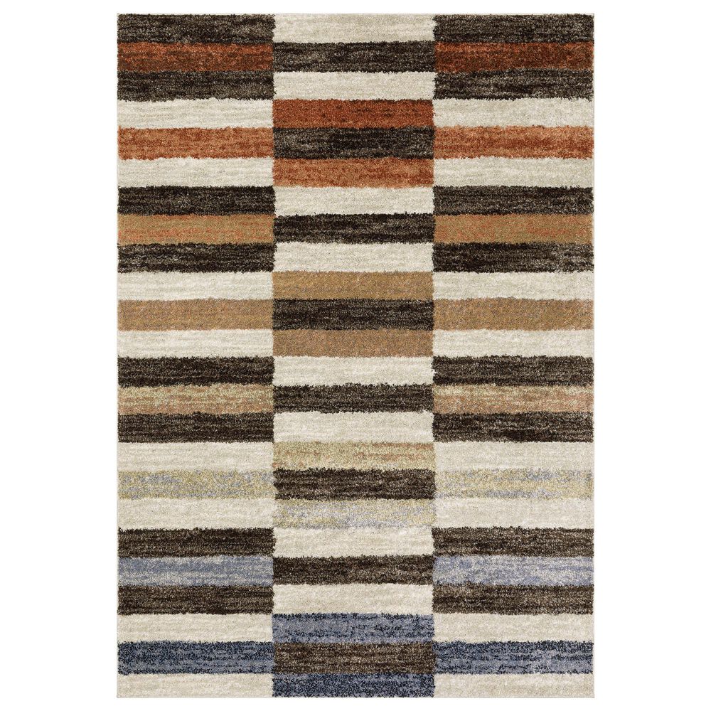 ROW by Oriental Weavers Gemma Brown, Rust and Beige 5"3" x 7" Area Rug, , large