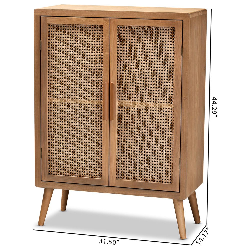 Baxton Studio Alina 2-Door Accent Storage Cabinet in Medium Oak, , large
