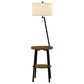 Timberlake Mid-Century Modern Floor Lamp with Side Table and USB Charging Ports in Brown, Black and Off-White, , large