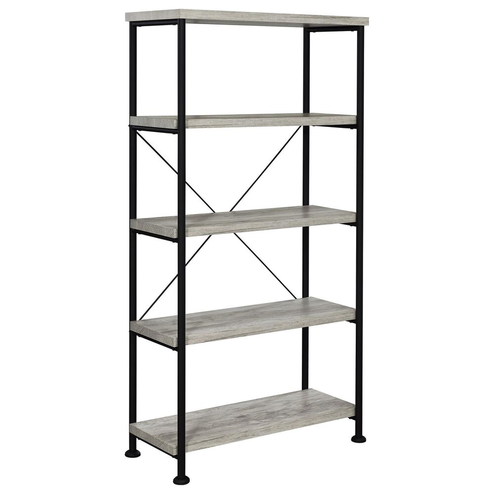 COAST Analiese 2-Piece Desk and Bookcase Set in Black and Grey Driftwood, , large