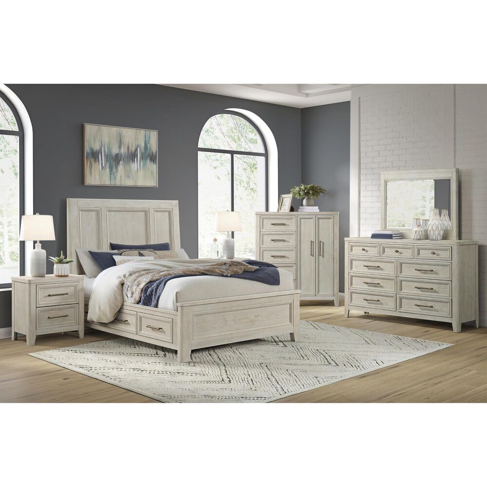 Hawthorne Furniture Carlson 5-Drawer Chest with Double Doors in Washed Linen, , large