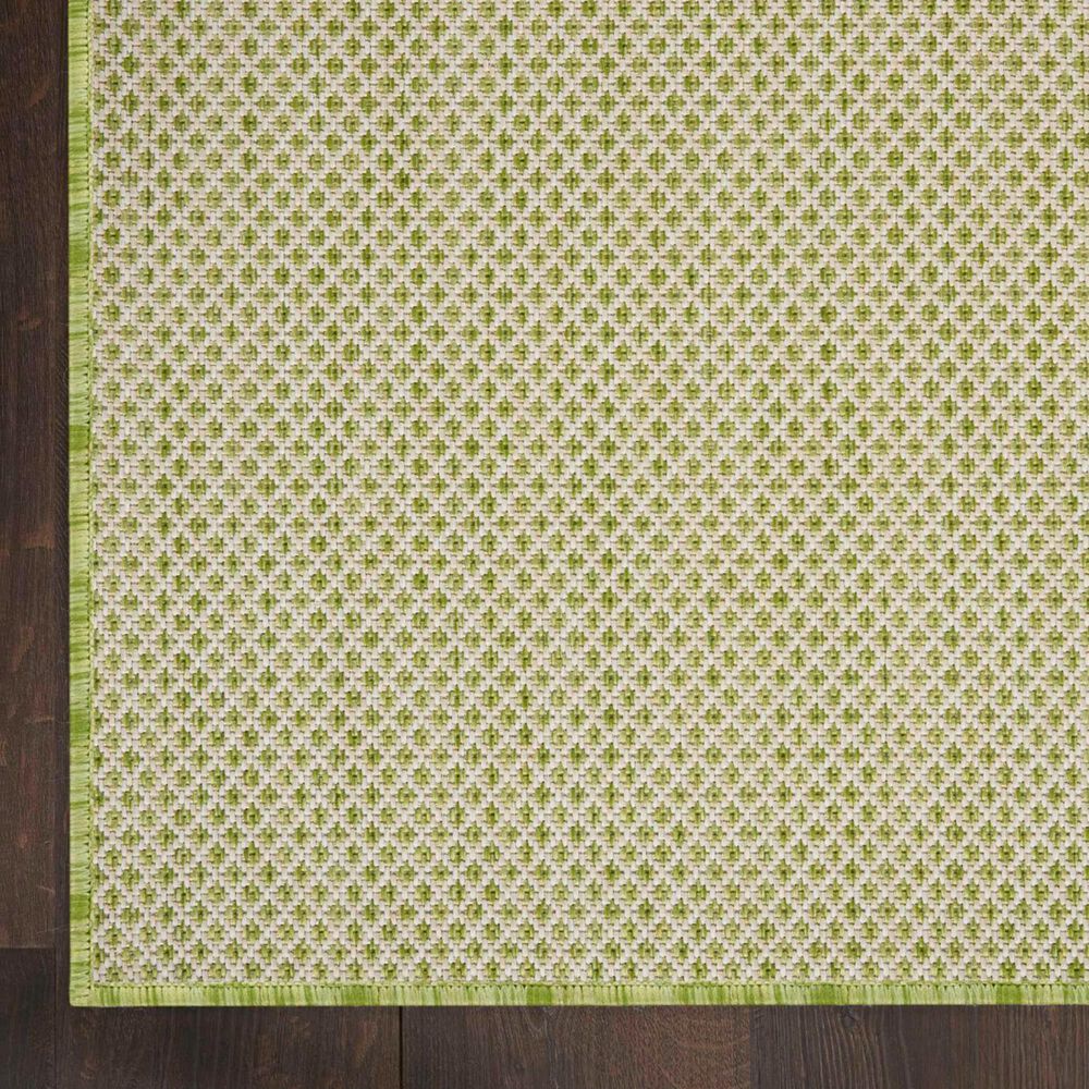 Nourison Courtyard Ivory and Green 2&#39;2&quot; x 8&#39; Indoor/Outdoor Runner, , large