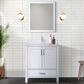 Lexora Home Jacques 30" Single Bathroom Vanity in Navy Blue with 2 cm White Quartz Top, Rectangular Sink and 28" Mirror, , large