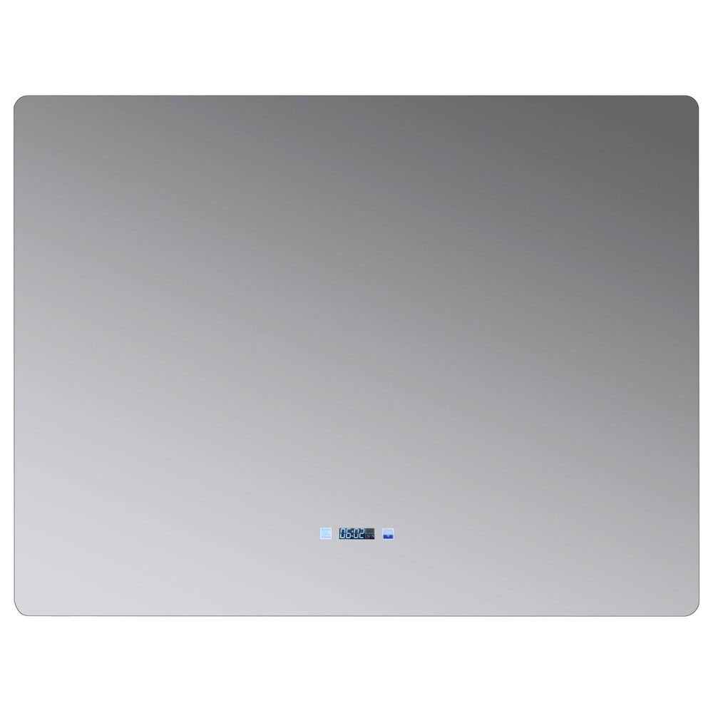 Lexora Home Lugano 42" x 32" LED Mirror with Defogger in Gray, , large