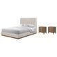 Sterling Timber Elure Queen Upholstered Panel Bed with 2 Nightstands in Latte, , large