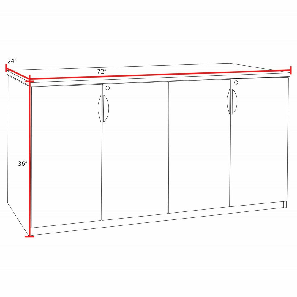 Regency Global Sourcing Legacy 72" Office Storage Cabinet Buffet in Neo Walnut, , large