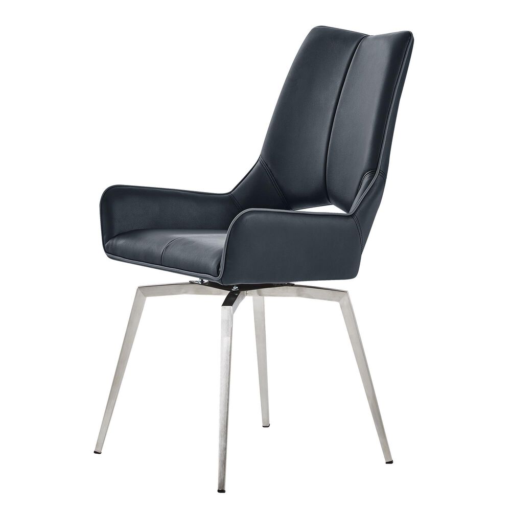 Global Furniture USA Swivel Dining Chair in Black, , large