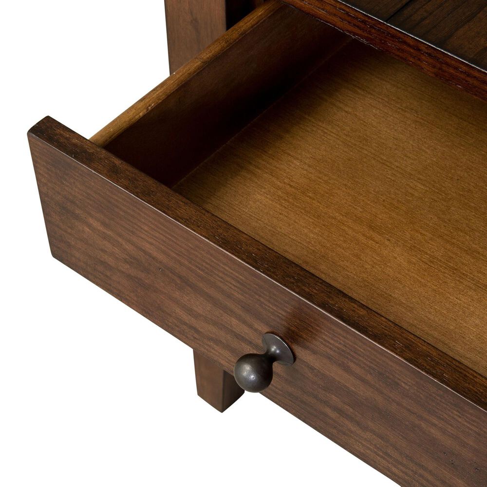 Belle Furnishings Lake House End Table in Rustic Brown Oak, , large