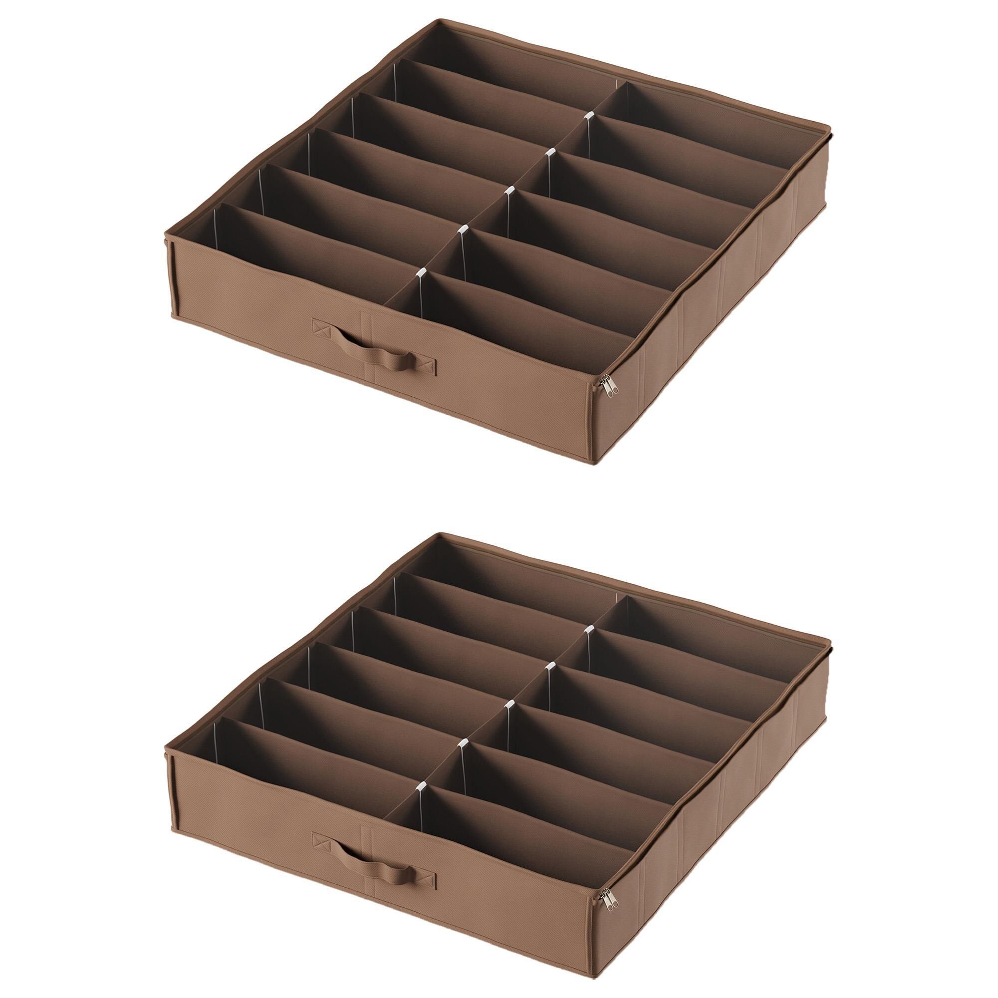 Timberlake Under Bed Shoe Storage in Brown Set of 2 NFM