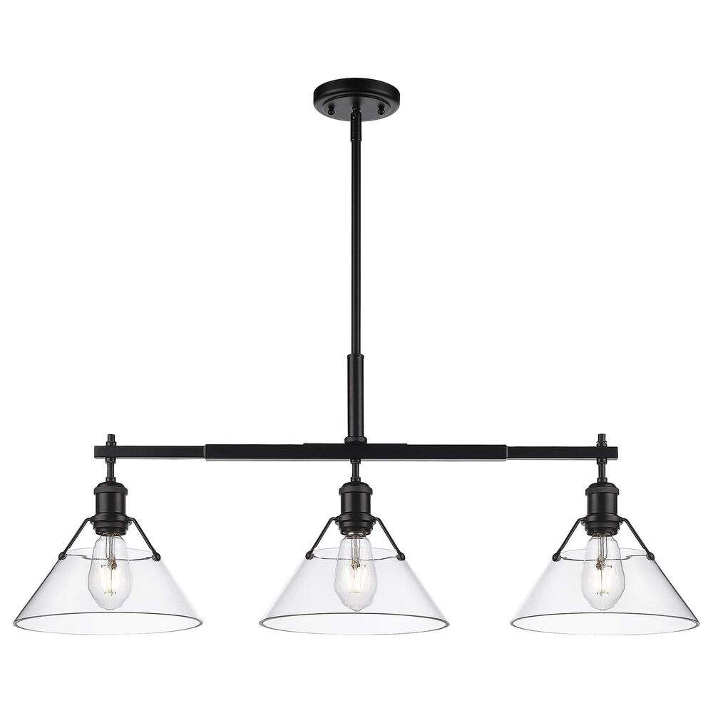 Golden Lighting Orwell Linear 3-Light Pendant in Matte Black, , large