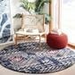 Safavieh Adirondack ADR202N 6" Round Vintage Navy and Light Grey Area Rug, , large