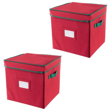 Timberlake Ornament Storage Box in Red (Set of 2), , large