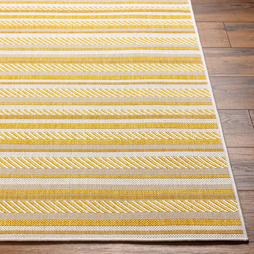 Surya Eagean EAG-2424 Mustard and Ivory 2&#39; x 2&#39;11&quot; Indoor/Outdoor Area Rug, , large
