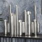 Maple and Jade Organ Pipe Tube Decorative Vase in Polished Silver, , large