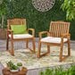 Hearth and Haven Della Dining Chair with Cream Cushion in Teak (Set of 2), , large