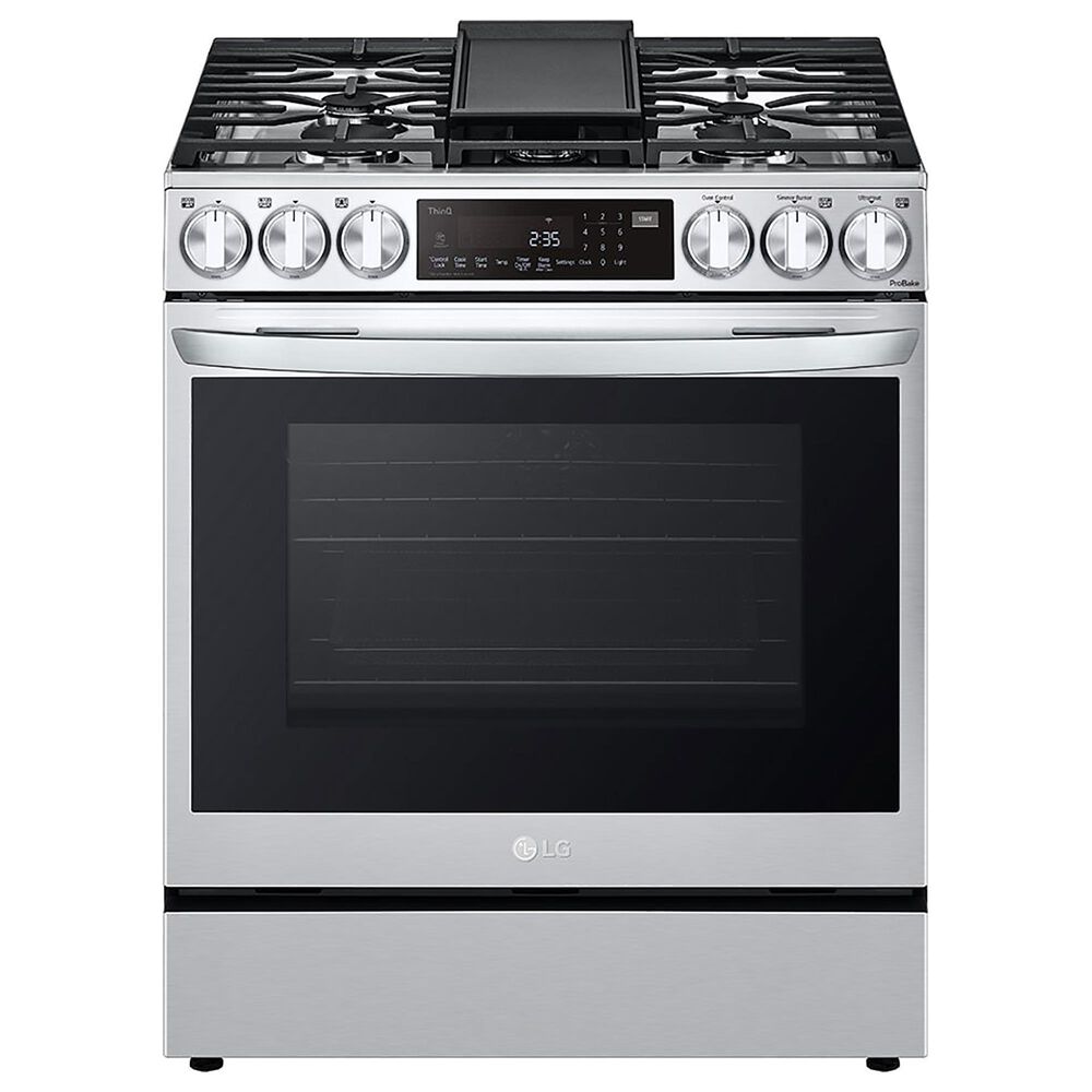 LG 6.3 Cu. Ft. Smart Wi-Fi Enabled ProBake Convection InstaView Slide-In Gas Range with Air Fry in Print Proof Stainless Steel, , large
