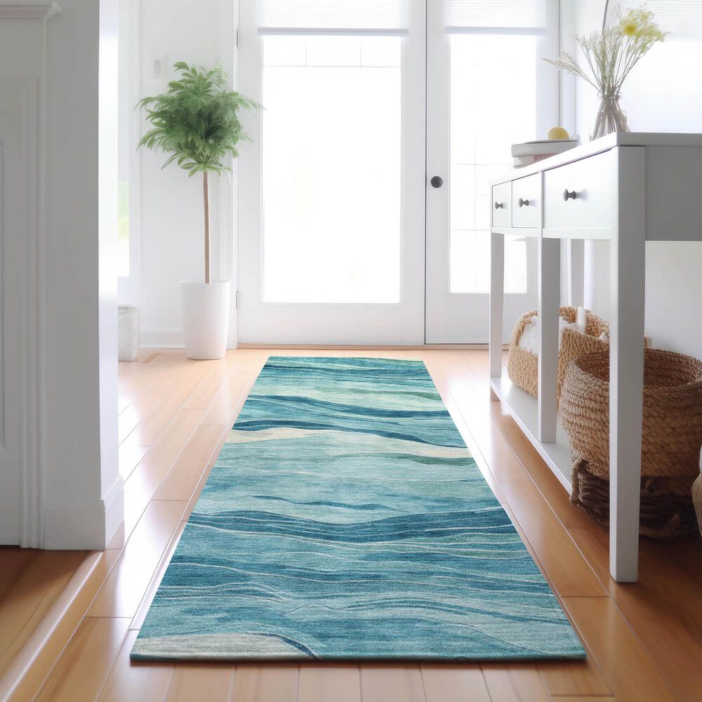 Dalyn Rug Company Pacifica PA6 2&#39;3&quot; x 7&#39;6&quot; Turquoise Runner, , large