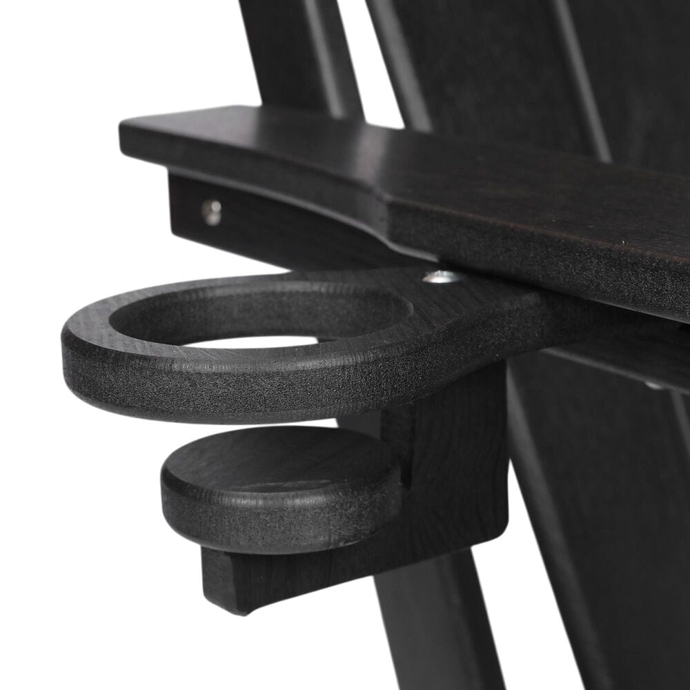 Hearth and Haven 34" Outdoor Folding Adirondack Chair with Cup Holder in Black, , large