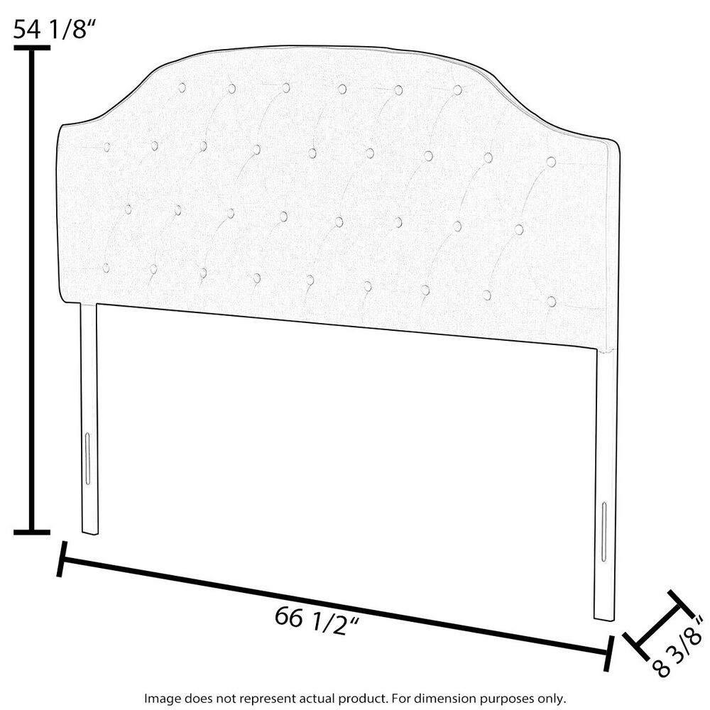 Safavieh Austin Queen Nailhead Winged Headboard in Pewter, , large