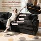 HOMLUX 107.87" Ultra-Comfort Chenille Sectional Sofa Set in Balck, , large